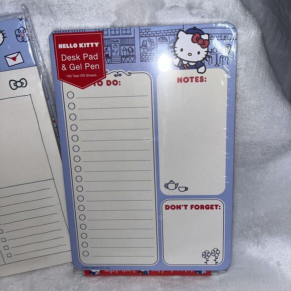 Sanrio Hello Kitty Desk Calendar Weekly Planner & NotePad W/ Gel Pen Set NEW - Picture 3 of 3